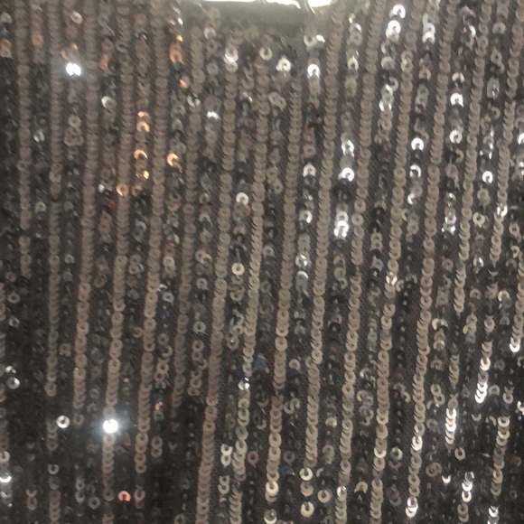 Zara Black Sequins Cropped Top Small - Picture 3 of 7